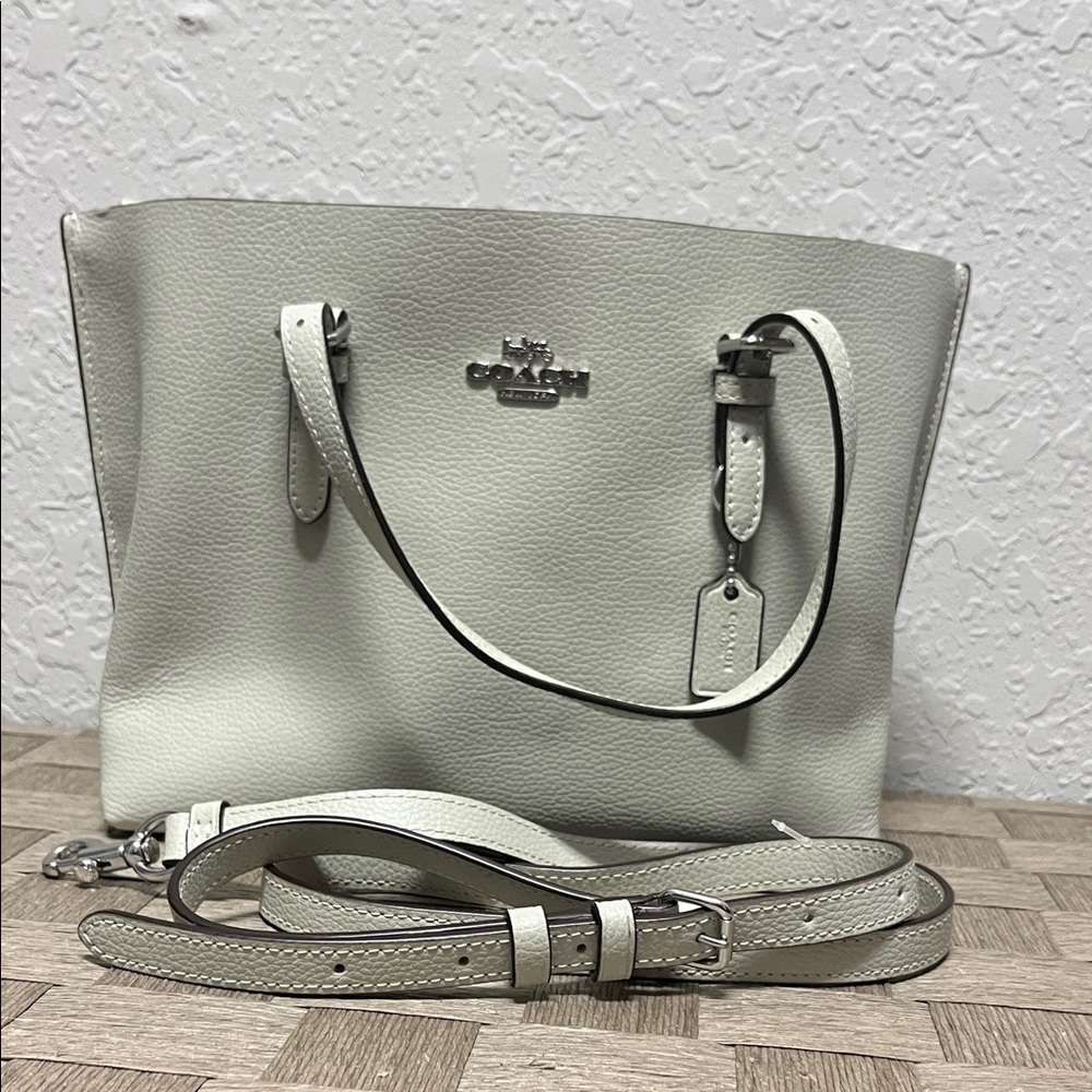 Coach Light Gray Leather Tote